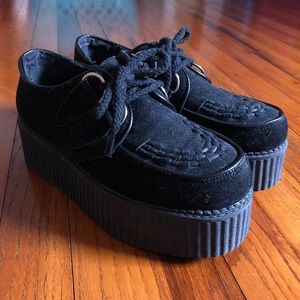 Nasty Gal Black Faux Suede Creeper
